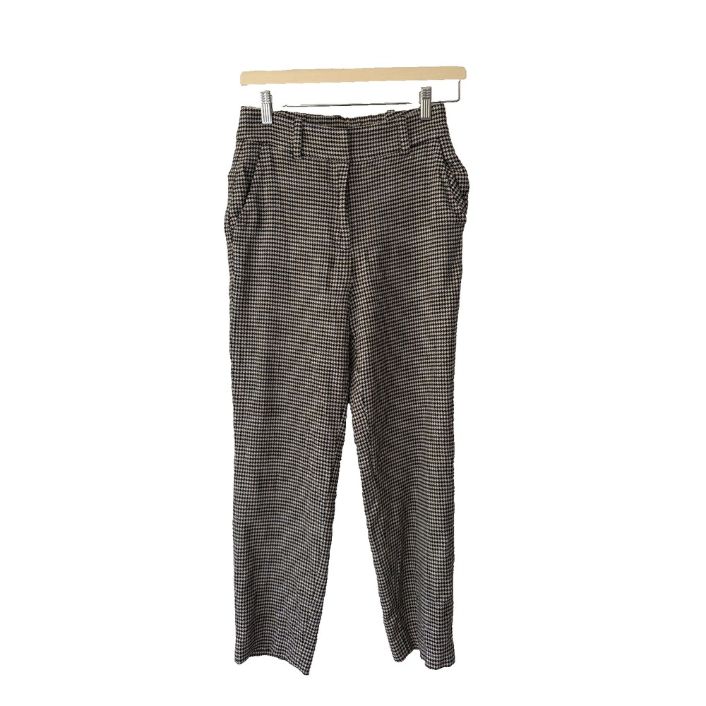 The Fold London‎ Wool Houndstooth Tailored Trousers Pants Sz US 2 UK 6 Workwear